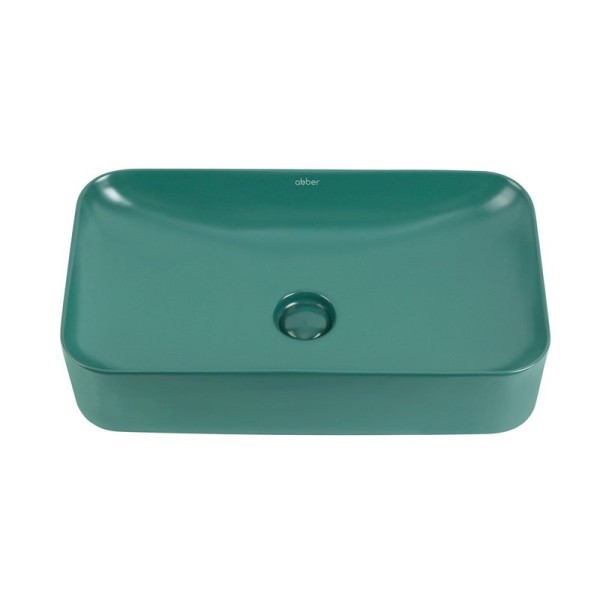 Накладная раковина Abber Rechteck AC2204MBG 61 матовая зеленая, прямоугольная, фаянс