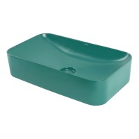 Накладная раковина Abber Rechteck AC2204MBG 61 матовая зеленая, прямоугольная, фаянс