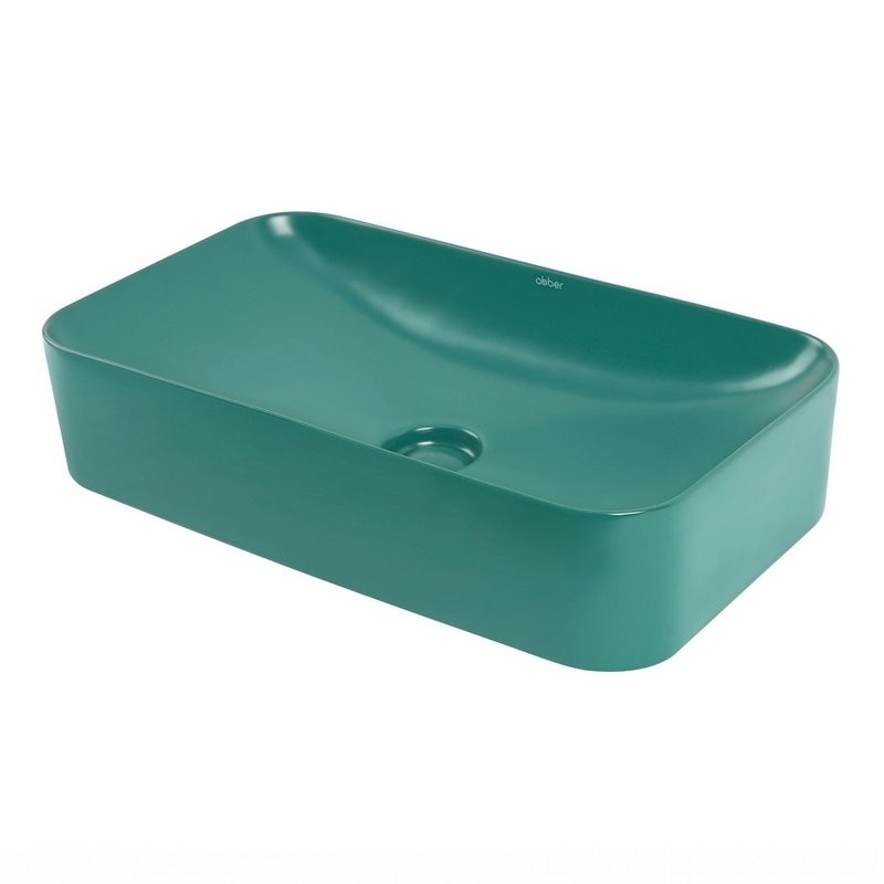 Накладная раковина Abber Rechteck AC2204MBG 61 матовая зеленая, прямоугольная, фаянс