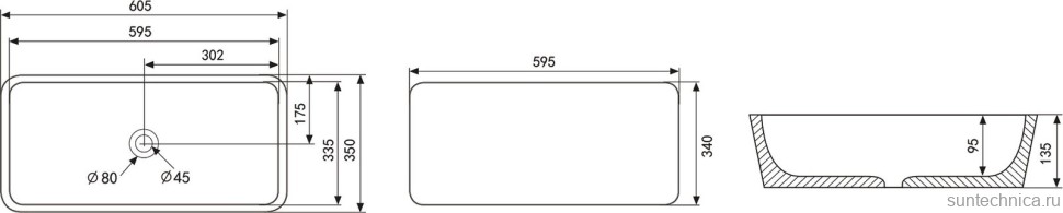 Накладная раковина Abber Rechteck AC2204MBG 61 матовая зеленая, прямоугольная, фаянс