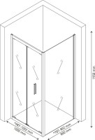 Душевой уголок Berges Legos LS-4 100х80 см, профиль хром