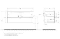 Тумба с раковиной BelBagno Marino-cer-n 120 подвесная, rovere bianco