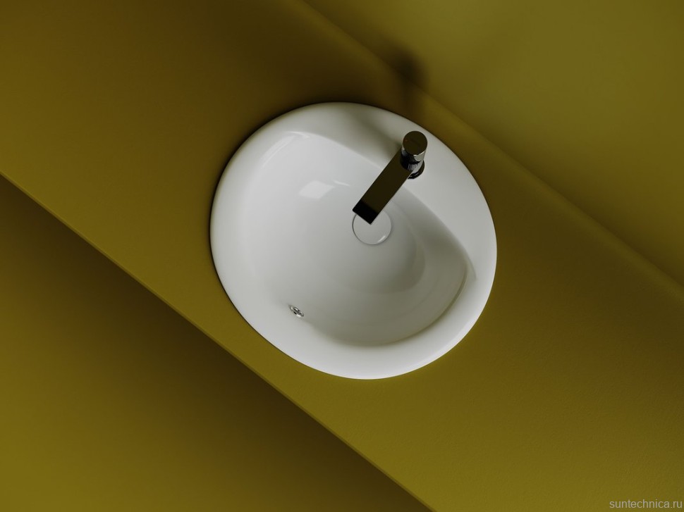 Раковина встраиваемая сверху Ceramicanova Sun овальная 515x455x200 мм с переливом цвет белый CN6080