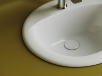 Раковина встраиваемая сверху Ceramicanova Sun овальная 515x455x200 мм с переливом цвет белый CN6080