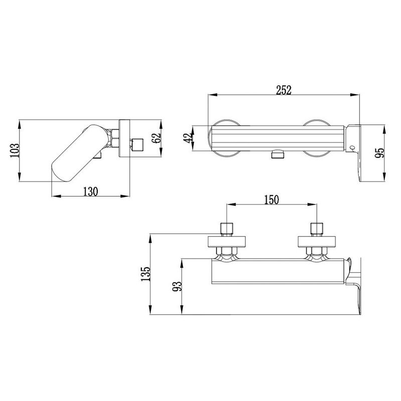 Смеситель для душа с душевым гарнитуром, Хром, AQUAme Monza AQM6313CR