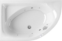 Акриловая ванна Excellent Aquarella WAEX.ARL15.SOFT L 150x100 см, угловая, левая, пристенная, с гидромассажем, белая, асимметричная, с каркасом, с сиденьем, со сливом-переливом