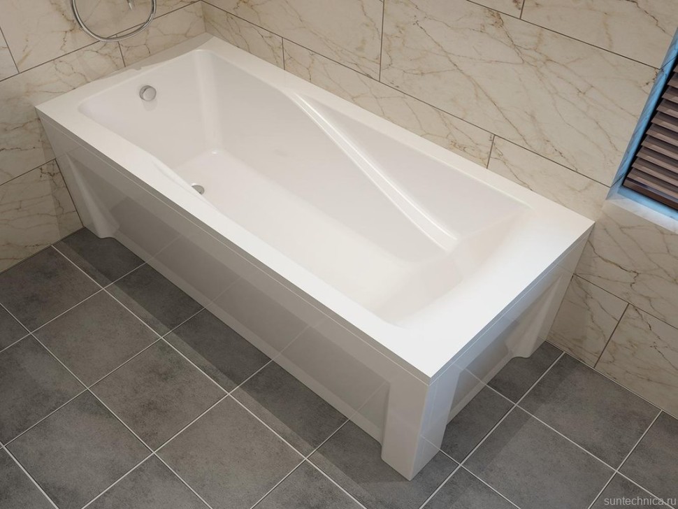 Акриловая ванна Alex Baitler Madin 150x75 см, встраиваемая, белая, с экраном