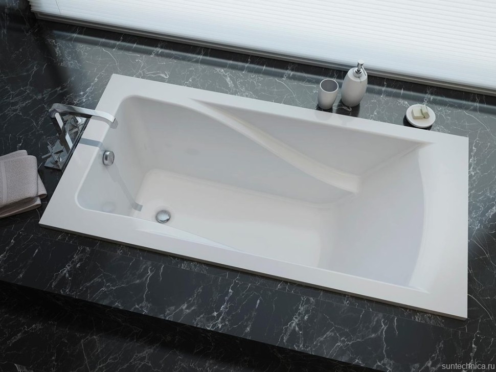 Акриловая ванна Alex Baitler Madin 150x75 см, встраиваемая, белая, с экраном