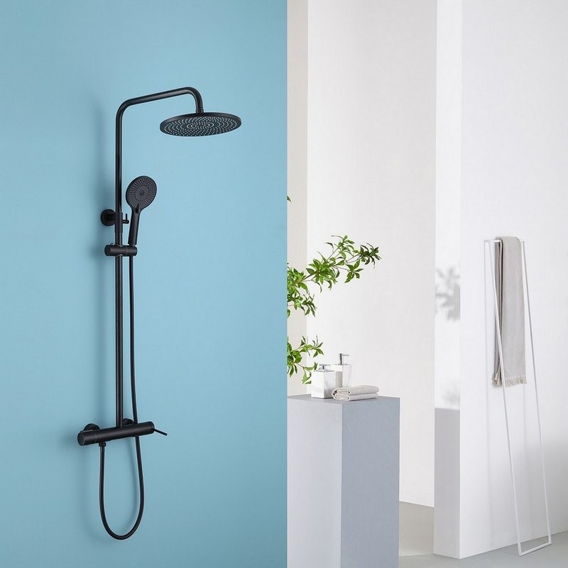 Душевая стойка Abber Emotion AF8816BL матовая черная