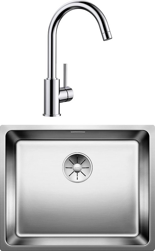 Комплект Мойка Blanco Andano 500-U + Смеситель Mida Silgranit 524201