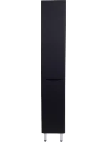 Шкаф пенал для ванной Style Line Бергамо Люкс Plus 30 L с бельевой корзиной, антискрейтч черный