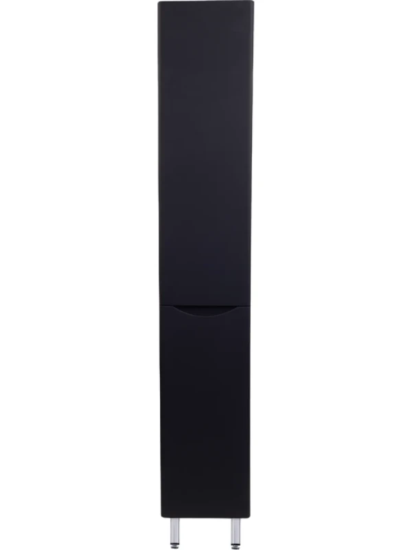 Шкаф пенал для ванной Style Line Бергамо Люкс Plus 30 L с бельевой корзиной, антискрейтч черный