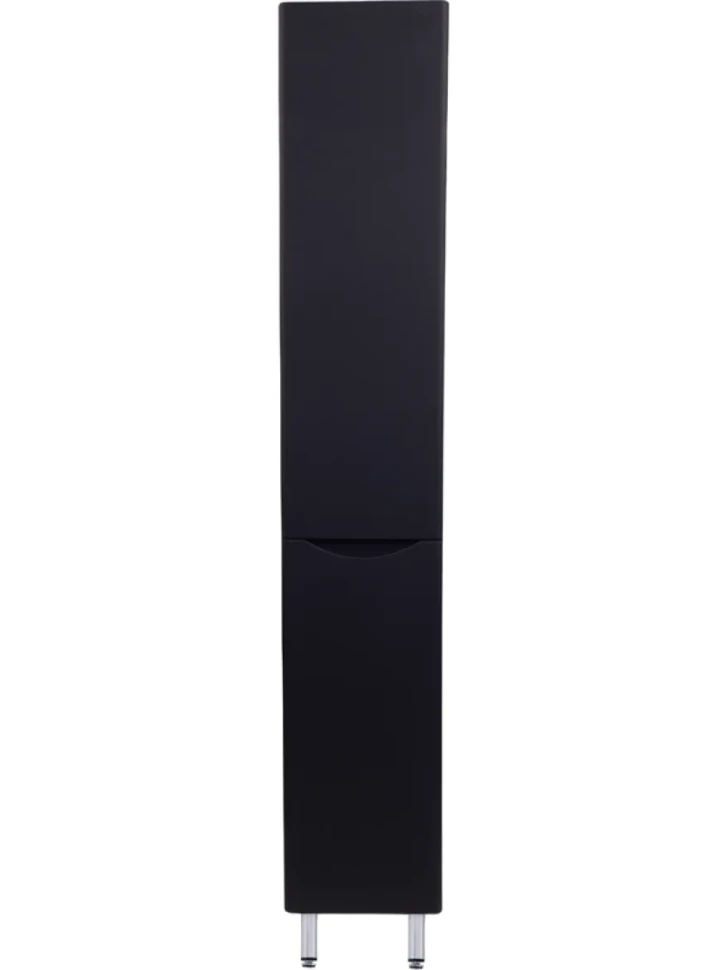 Шкаф пенал для ванной Style Line Бергамо Люкс Plus 30 L с бельевой корзиной, антискрейтч черный