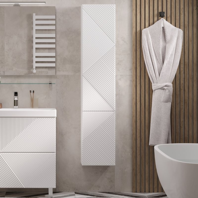 Шкаф-пенал для ванной Velvex Edge 35 глянцевый белый