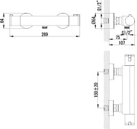 Душевой комплект Термостат Lemark Yeti LM7833C + Стойка LM8804C