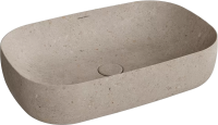 Накладная раковина KERAMA MARAZZI Magica 65 бежевый камень, прямоугольная, фаянс