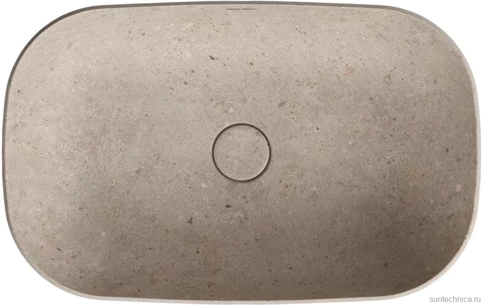 Накладная раковина KERAMA MARAZZI Magica 65 бежевый камень, прямоугольная, фаянс