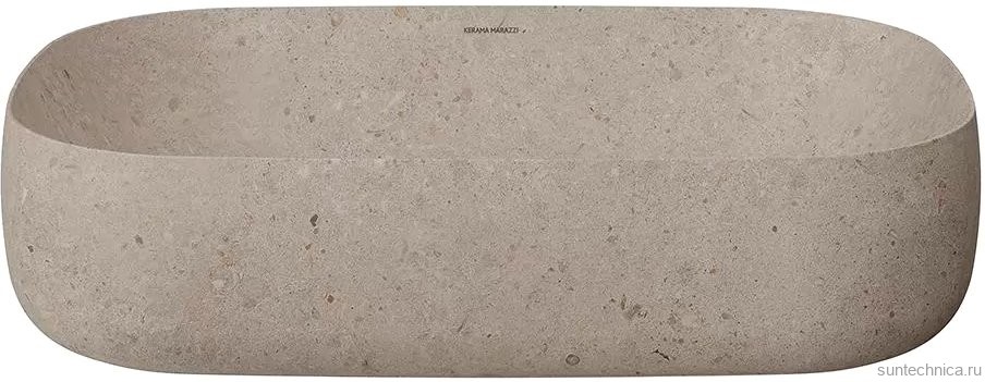 Накладная раковина KERAMA MARAZZI Magica 65 бежевый камень, прямоугольная, фаянс