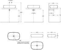 Накладная раковина KERAMA MARAZZI Magica 65 бежевый камень, прямоугольная, фаянс