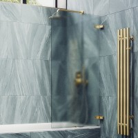Шторка на ванну Maybahglass MGV-655-3 70 см, профиль золото, стекло сатин