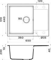 Комплект Мойка Omoikiri Daisen 65 черная + Смеситель Domaci Равенна DCB 7012 черный, с гибким изливом