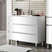Тумба с раковиной Sanvit Кубэ -3 80 белый глянец