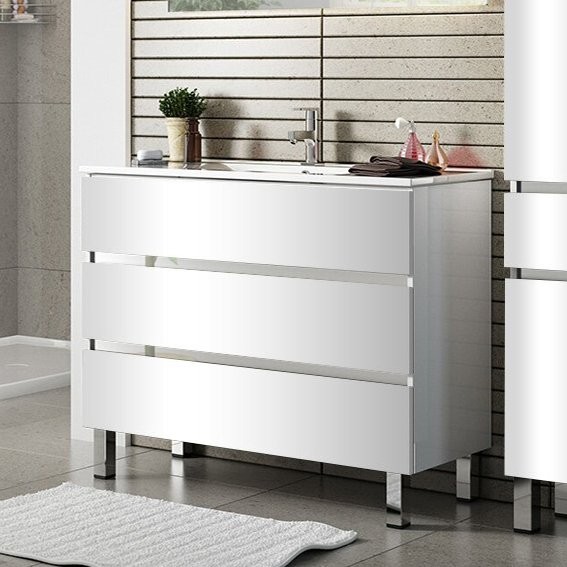 Тумба с раковиной Sanvit Кубэ -3 80 белый глянец