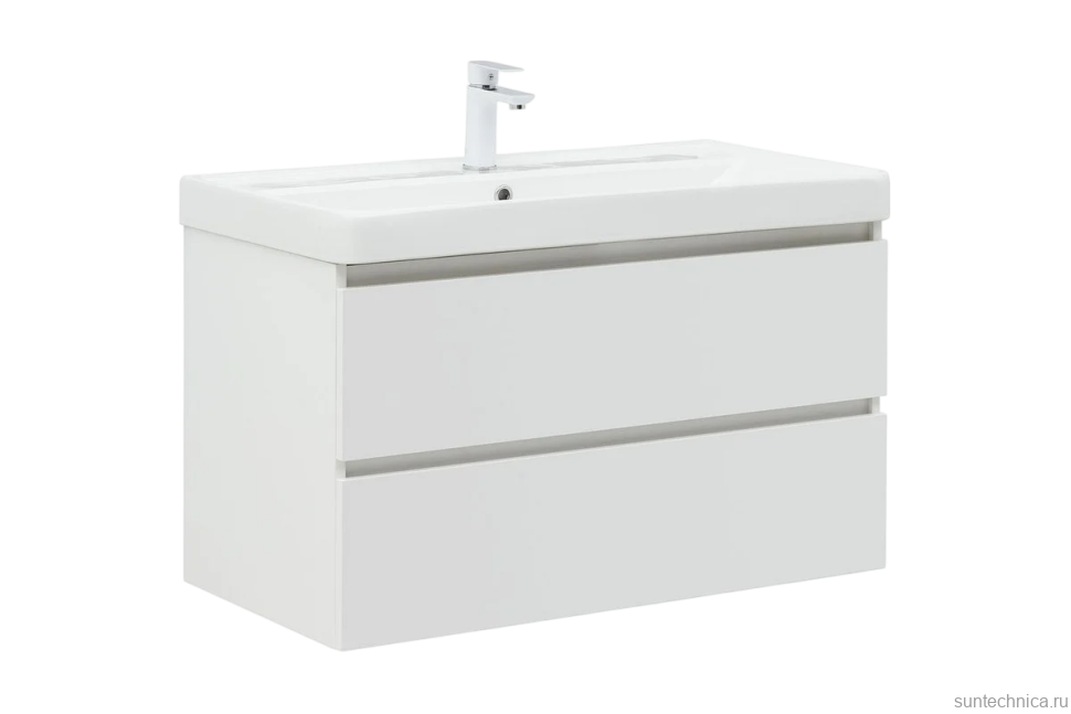 Мебель для ванной комнаты Aquanet Вега 90 подвесная, белая глянцевая