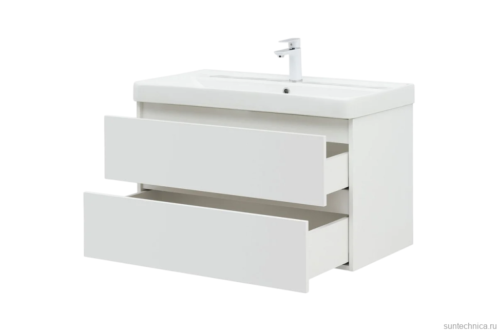 Мебель для ванной комнаты Aquanet Вега 90 подвесная, белая глянцевая
