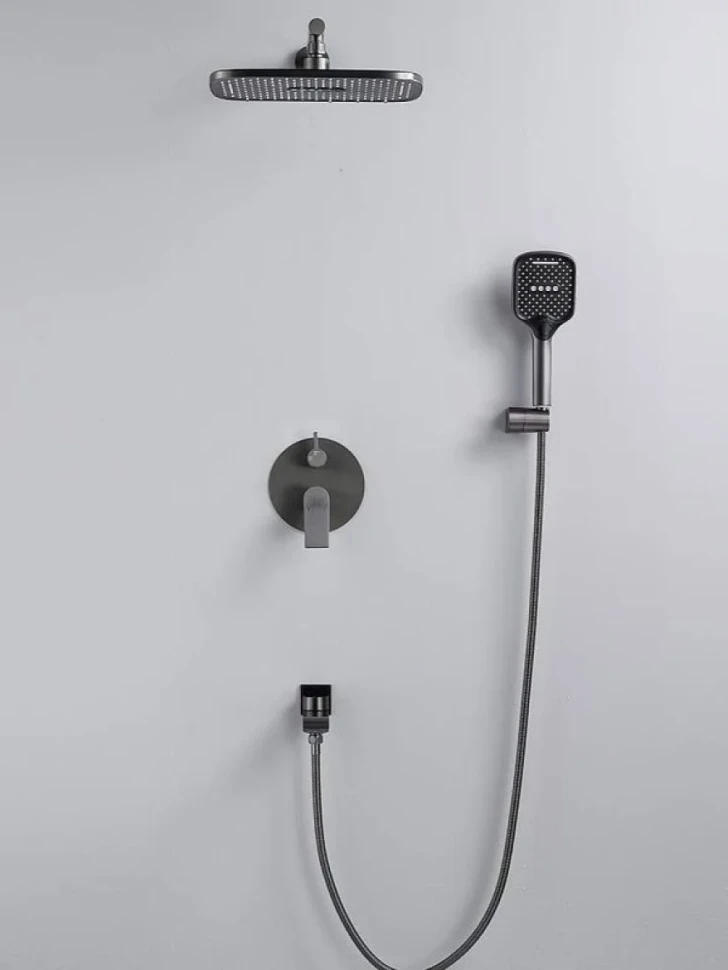 Душевая система встраиваемая Shevanik S4135T, оружейная сталь