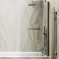 Шторка на ванну Maybahglass MGV-788-2 80x140, профиль бронза, стекло прозрачное