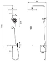Душевая стойка Vincea Rim VSFS-2RM1BG с изливом, брашированное золото