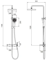 Душевая стойка Vincea Rim VSFS-2RM1BG с изливом, брашированное золото