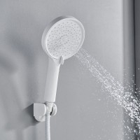 Смеситель для ванны с длинным изливом и лейкой (кран для ванны) Shevanik S4322C, белый