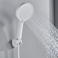 Смеситель для ванны с длинным изливом и лейкой (кран для ванны) Shevanik S4322C, белый