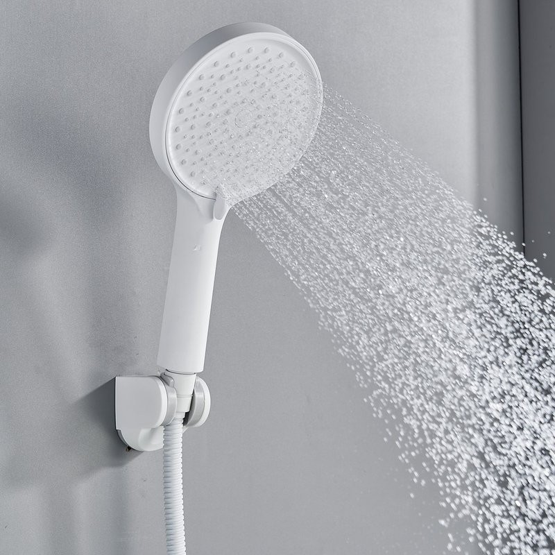 Смеситель для ванны с длинным изливом и лейкой (кран для ванны) Shevanik S4322C, белый