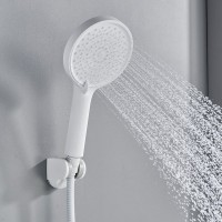 Смеситель для ванны с длинным изливом и лейкой (кран для ванны) Shevanik S4322C, белый