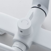 Смеситель для ванны с длинным изливом и лейкой (кран для ванны) Shevanik S4322C, белый