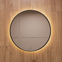 Зеркало круглое Art&Max Asti 80, с подсветкой, черное