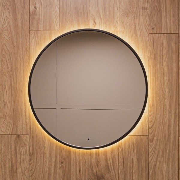 Зеркало круглое Art&Max Asti 80, с подсветкой, черное