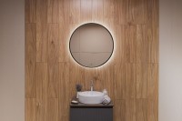 Зеркало круглое Art&Max Asti 80, с подсветкой, черное