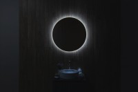 Зеркало круглое Art&Max Asti 80, с подсветкой, черное