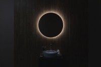 Зеркало круглое Art&Max Asti 80, с подсветкой, черное