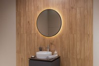 Зеркало круглое Art&Max Asti 80, с подсветкой, черное