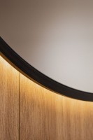 Зеркало круглое Art&Max Asti 80, с подсветкой, черное