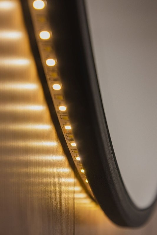 Зеркало круглое Art&Max Asti 80, с подсветкой, черное