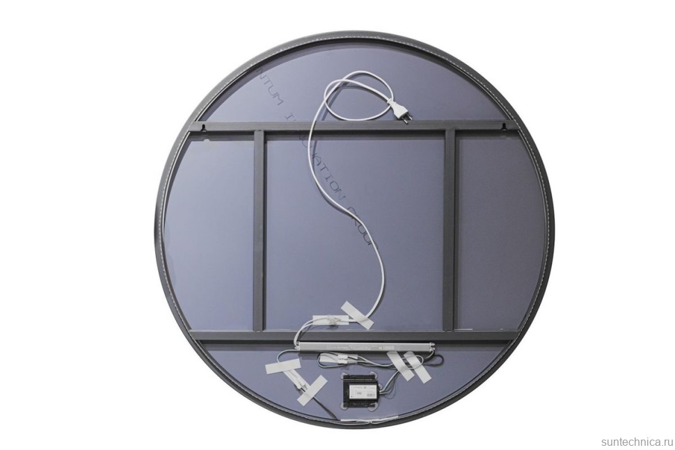 Зеркало круглое Art&Max Asti 80, с подсветкой, черное