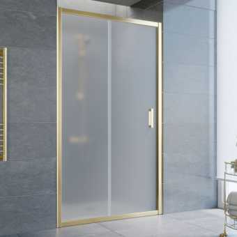Душевая дверь в нишу Vegas Glass ZP 100 09 10 профиль золото, стекло сатин