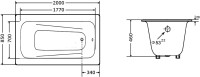 Чугунная ванна Goldman Maxima 200x85 см, встраиваемая, на ножках