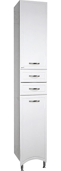 Шкаф пенал для ванной Misty Дрея 35 L с бельевой корзиной